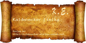 Kaldenecker Etelka névjegykártya