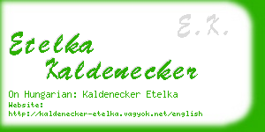 etelka kaldenecker business card